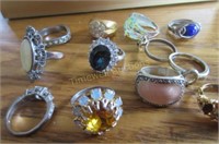 12 costume jewellery rings