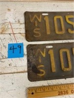 1931 Wisconsin License Plae Set