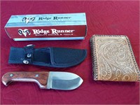 NIB RIDGE RUNNER KNIFE & TOOLED WALLET