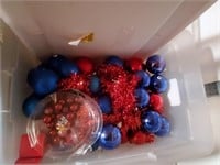 Red/ Blue Christmas Ornaments, Garland