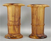 English 'Marble Glass' Vases