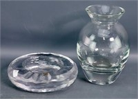 Kosta Ashtray and Glass Vase