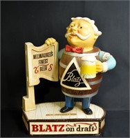 Rare Metal Vintage Blatz Beer Advertising Figure