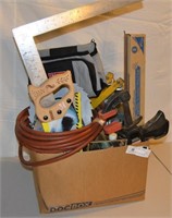 Large Box Various Tools and Other Garage Items