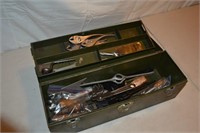 19" Metal Tool Box With Contents of Tools