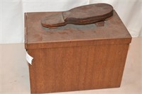 Antique Wood Box Shoe Shine Kit