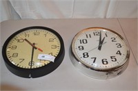 Vintage Dayton & Timex Electric 14" Wall Clocks