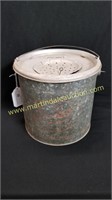 Vintage Metal Bait Bucket w Insert