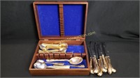 Vintage Oxford Hall Japan Gold Color Flatware