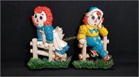 Vintage 1977 Raggedy Ann & Andy Wall Hangers