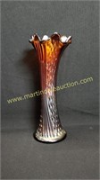 VTG Amethyst Carnival Glass Tree Trunk Vase