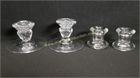 Vintage Clear Glass Candle Holders
