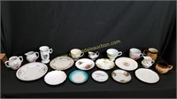 Assorted Group Of Mugs, Creamers & Saucers