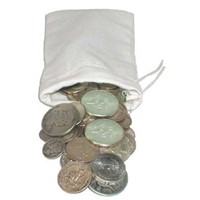 Canvas Bank Bag $20 face Value 90% Silver Mix -