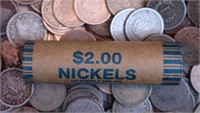 40 pcs. V Nickels in Roll Unsearched
