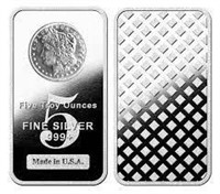 5 oz. Morgan Design Silver Bar .999