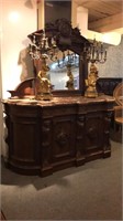 American Marble Top Palace Size Sideboard