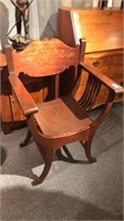 Antique Inlaid U Chair