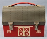 Red Barn Tin Lunch Box
