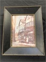 Dickens Street Scene Print  in Wooden Frame