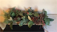 Christmas Floral Arrangement in Woven Basket