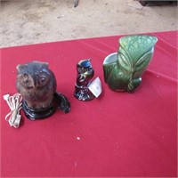 Owls - Haegar planter, Fenton Carnival glass, owl