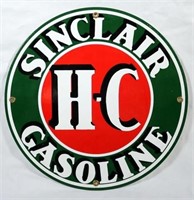 Porcelain Sinclair HC Gasoline Badge Sign