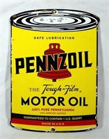 Porcelain Pennzoil Motor Oil Badge Sign