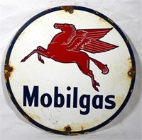 Porcelain Mobilgas Badge Sign