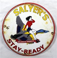 Porcelain Salyers Stay Ready Badge Sign