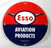 Porcelain Esso Aviation Products Badge Sign