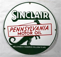 Porcelain Singclair Motor Oil Badge Sign