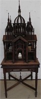 Wood Birdcage on Stand