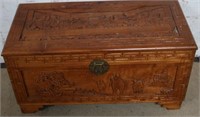 Carved "Last Supper" Wood Trunk