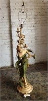 Victorian Woman Chalkware Floor Lamp- AS IS