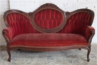 Antique "Red Velvet" Sofa