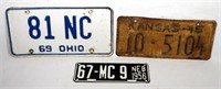 (Lot of 3) Vintage License Plates