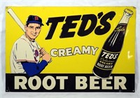 Ted's Tin Root Beer Sign