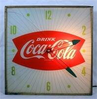 Vintage Drink Coca-Cola Clock (As Found, Cracked)