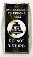 Porcelain Bell Underground Telephone Cable Sign