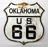Porcelain Oklahoma Route 66 Sign