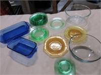 Collection of coloured and clear glass