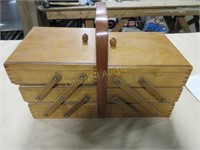 Vintage sewing box and supplies