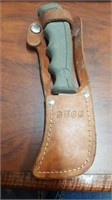 Buck Knife with Leather Holder