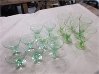 Grouping of delicate green glass