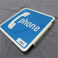 Phone metal sign w/ side attach, 2-sided, 12x12