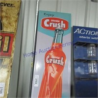 Enjoy Orange Crush tin sign, 9x27