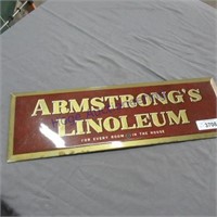 Armstrong's Linoleum tin sign, 7 x 22