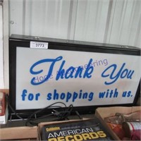 Thank You for shopping sign, light doesn't work,