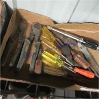 Assorted tools--screwdrivers, pliers, etc